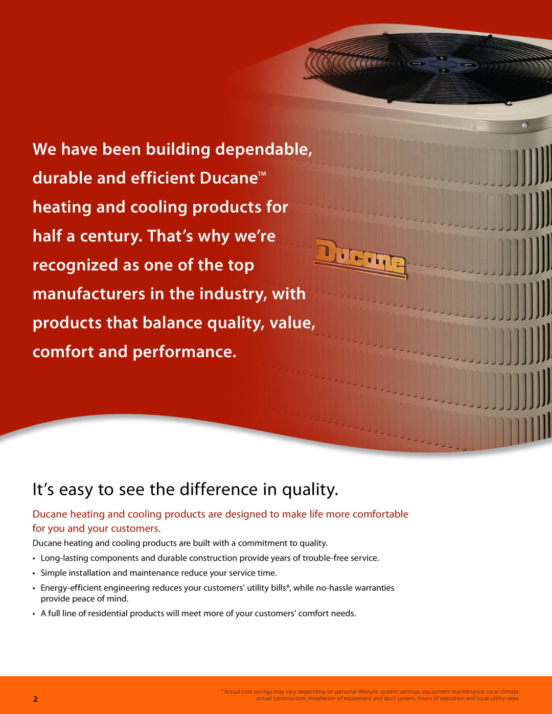 Ducane (HVAC) Air Conditioning and Heating manual It’s easy to see the difference in quality 