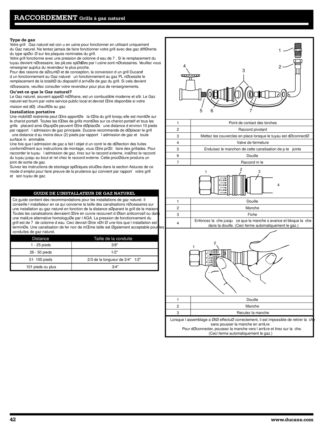 Ducane Natural Gas Grill owner manual Type de gaz, Qu’est-ce que le Gaz naturel?, Installation portative 