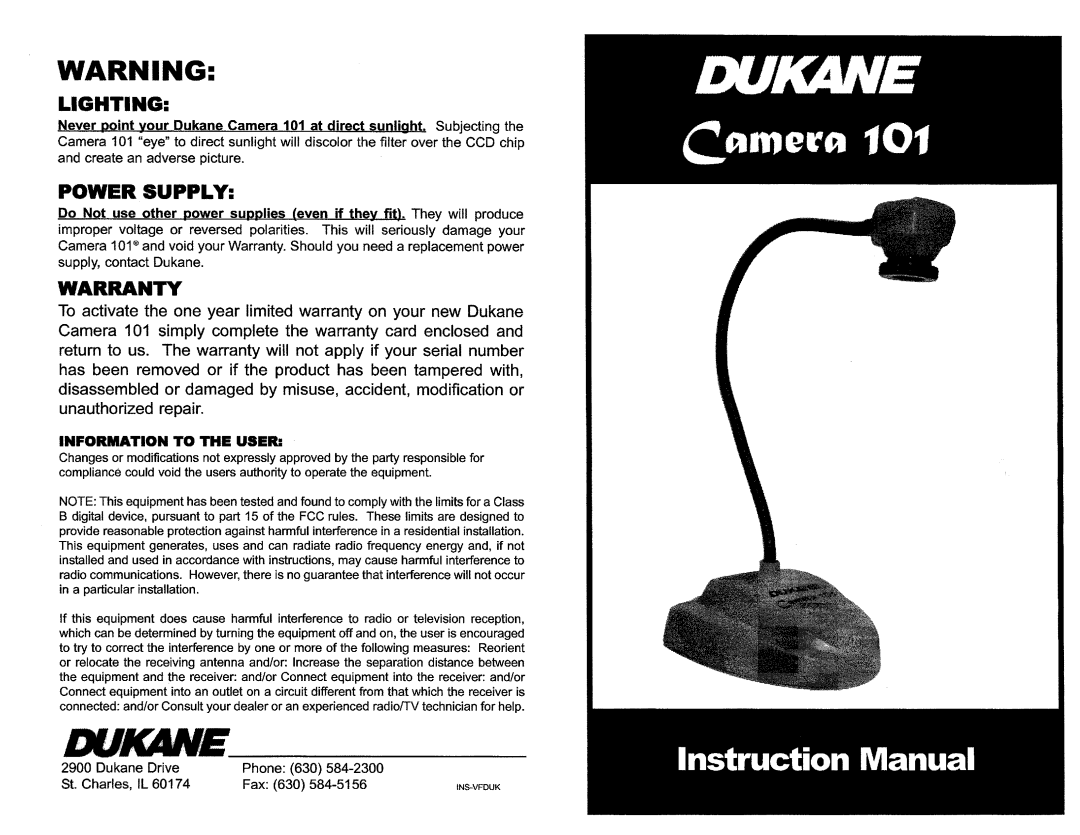 Dukane 101 manual 