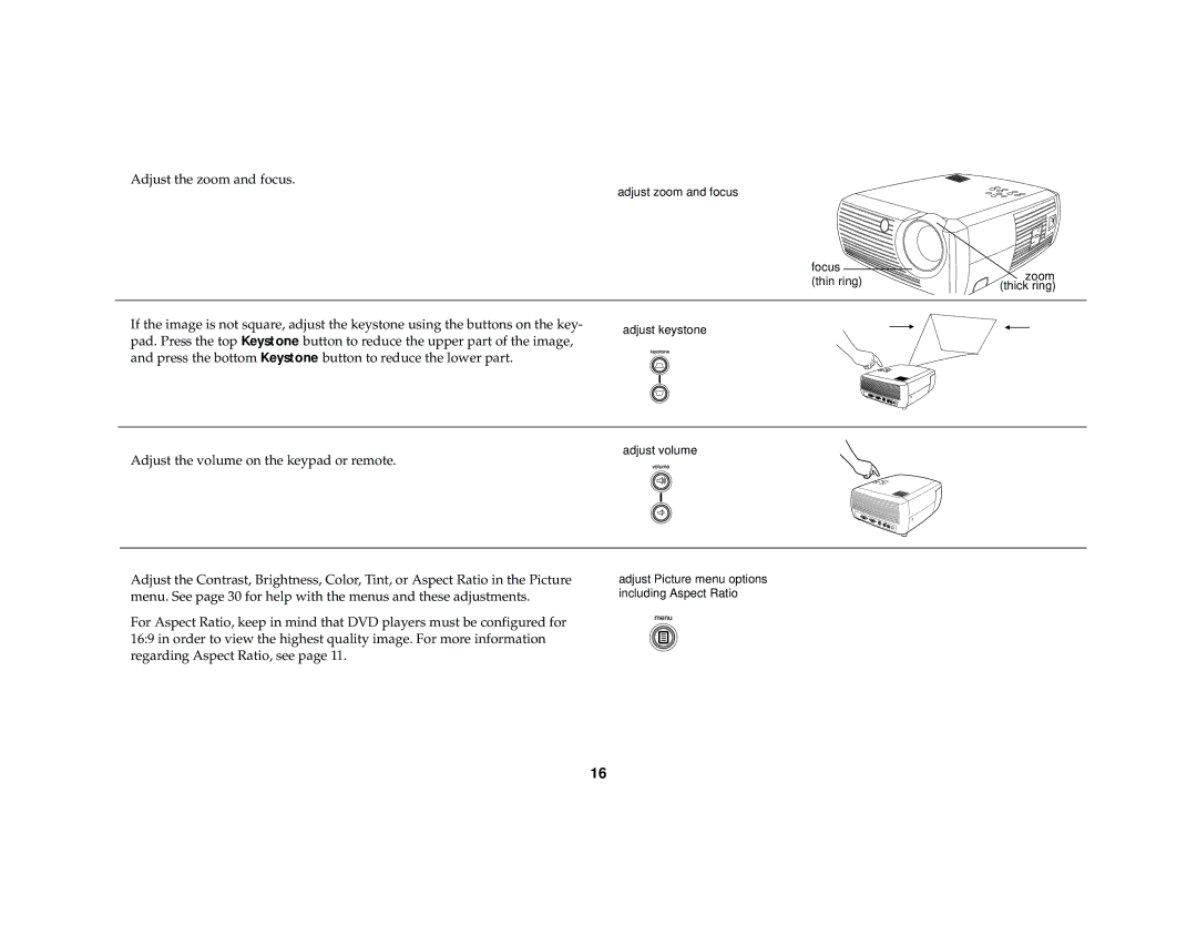 Dukane 28A7100HC manual Adjust the zoom and focus 