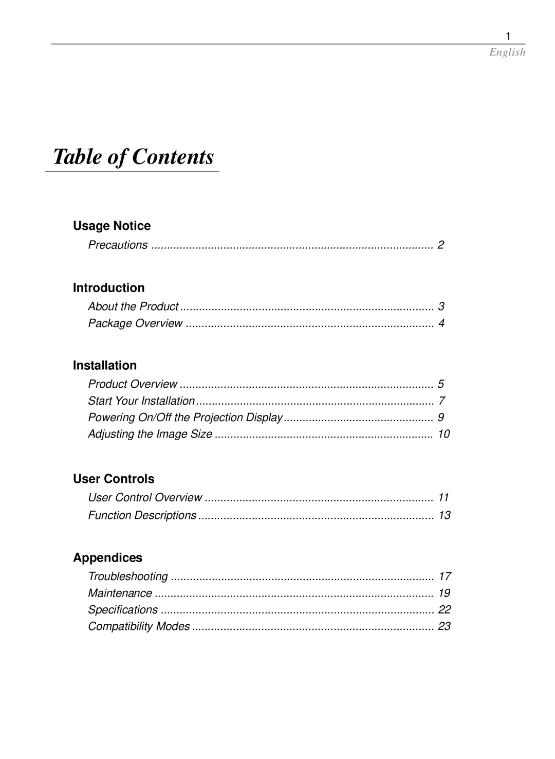 Dukane 28A7250 user manual Table of Contents 