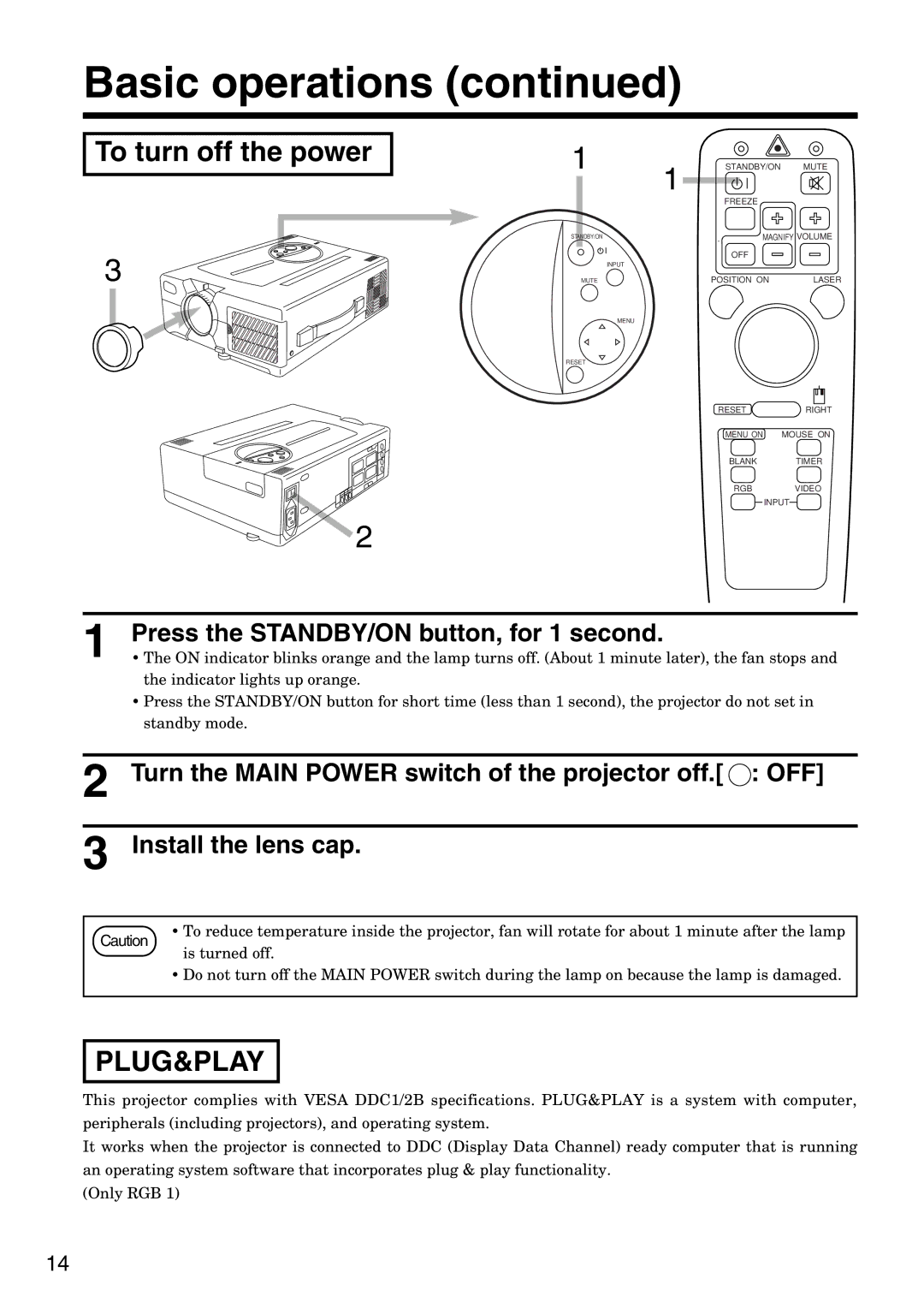 Dukane 28A8035 manual To turn off the power, Press the STANDBY/ON button, for 1 second 