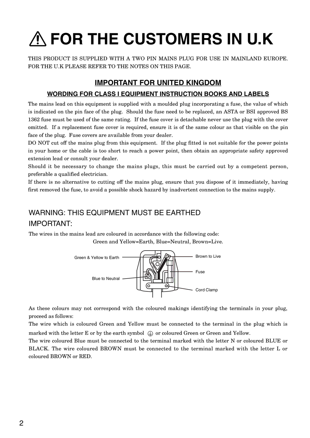 Dukane 28A8035 manual For the Customers in U.K 