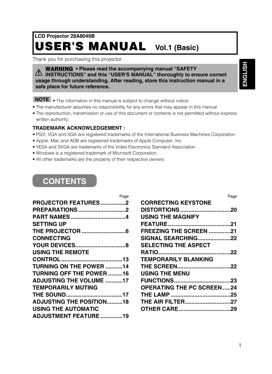 Dukane 28A8049B user manual Contents 