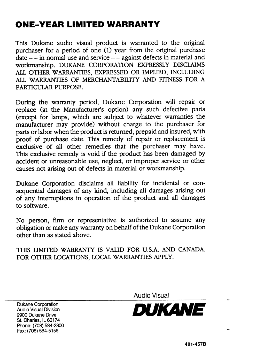 Dukane 28A81C, 28A8SC manual 