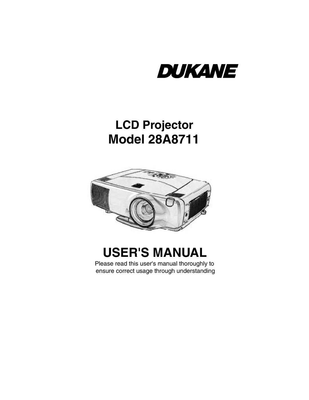 Dukane user manual Model 28A8711 