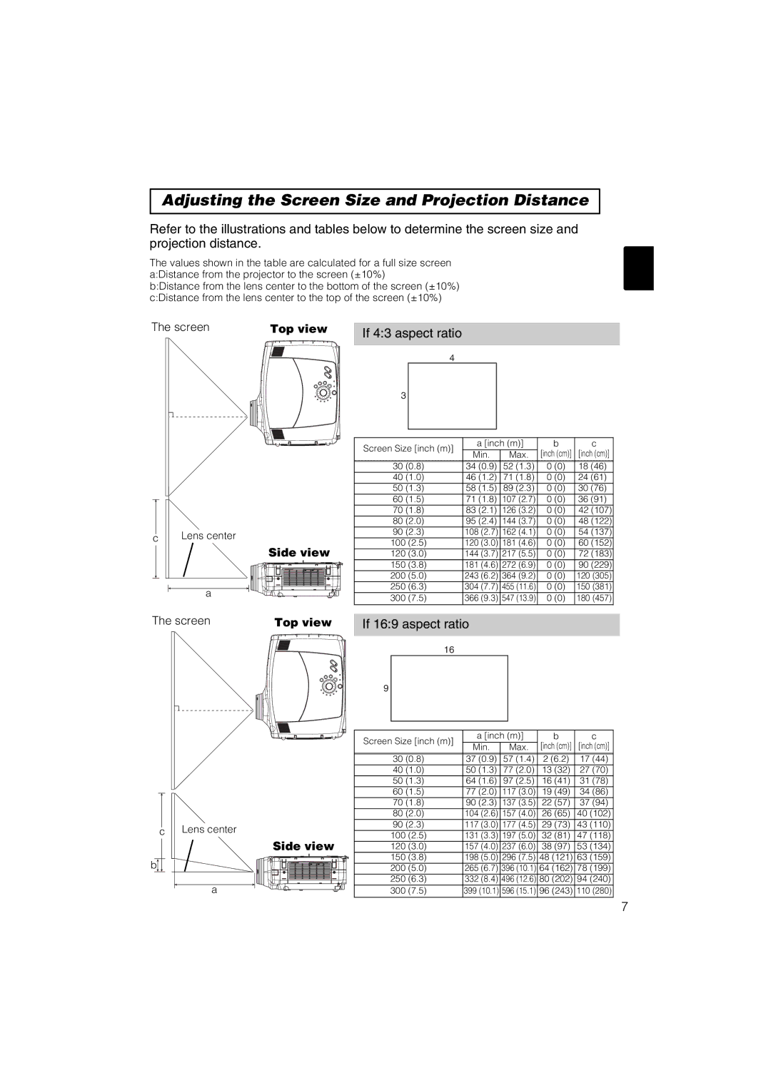 Dukane 28A8711 user manual Adjusting the Screen Size and Projection Distance 