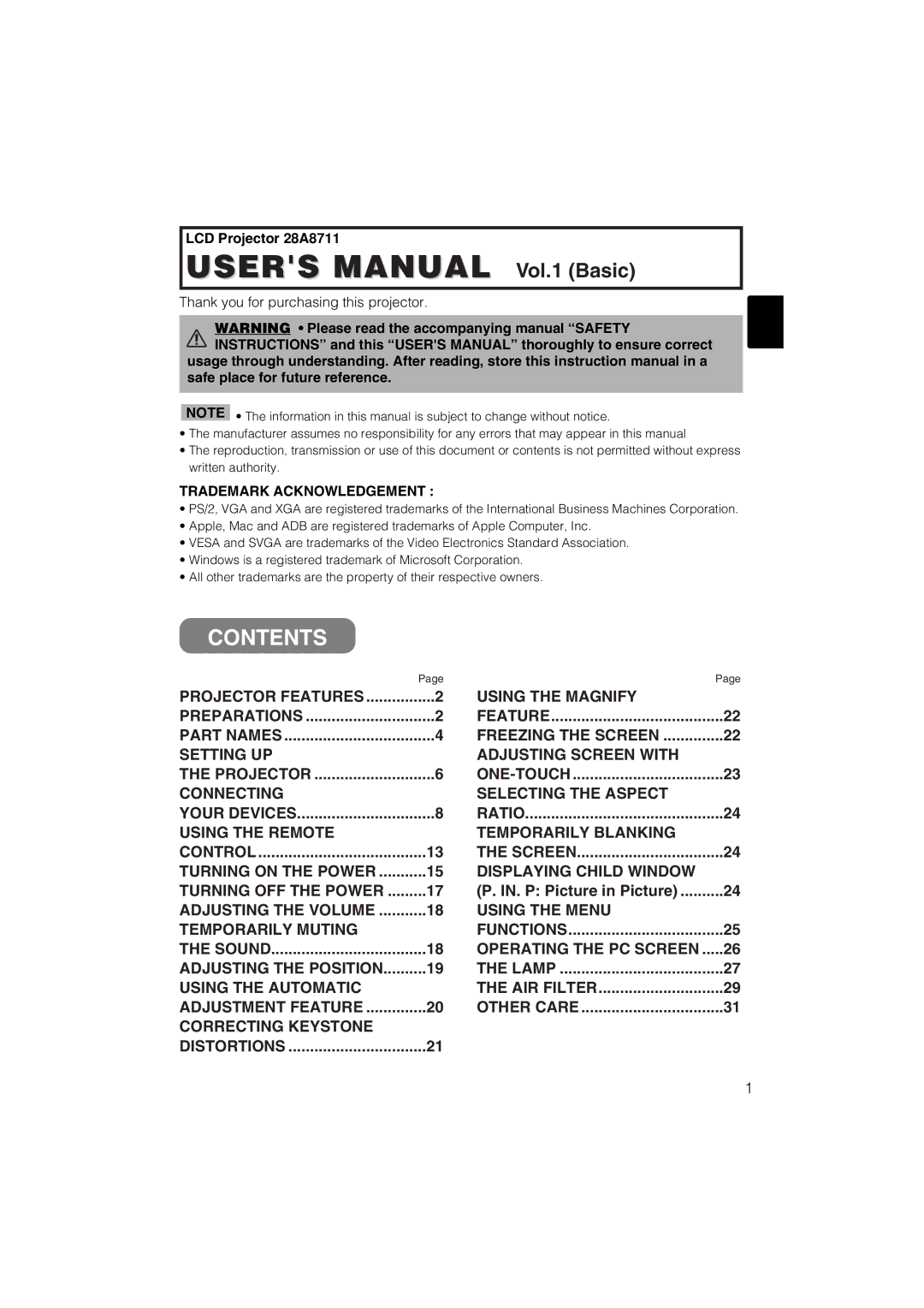 Dukane 28A8711 user manual Contents 