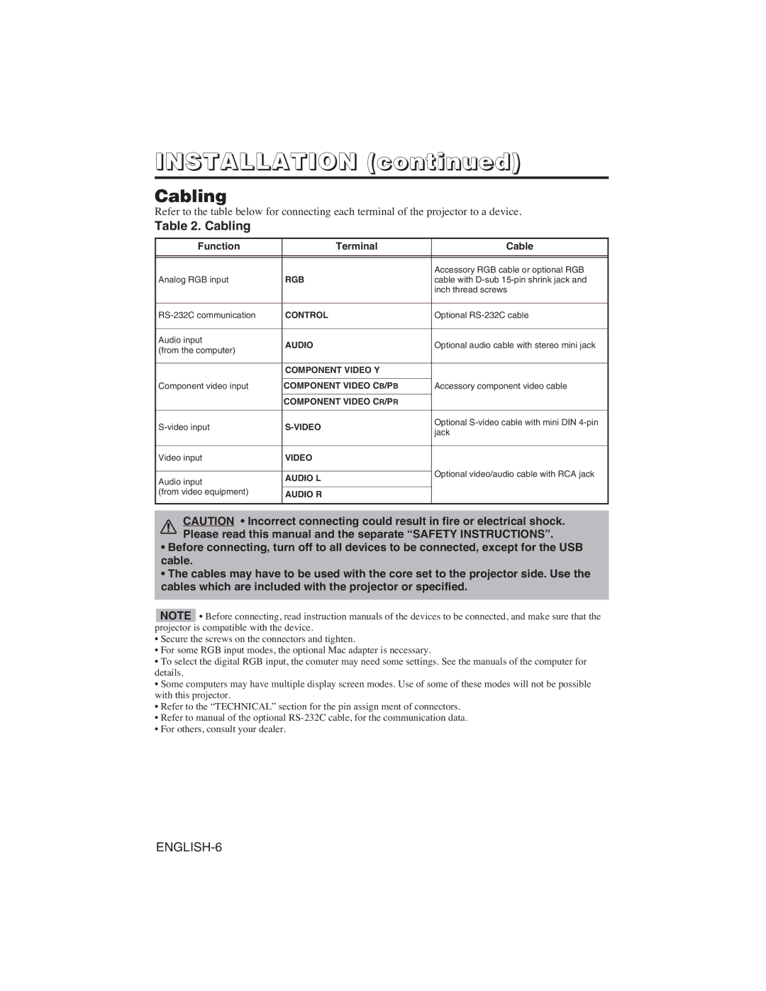 Dukane 28A8751 user manual Installation, Cabling 