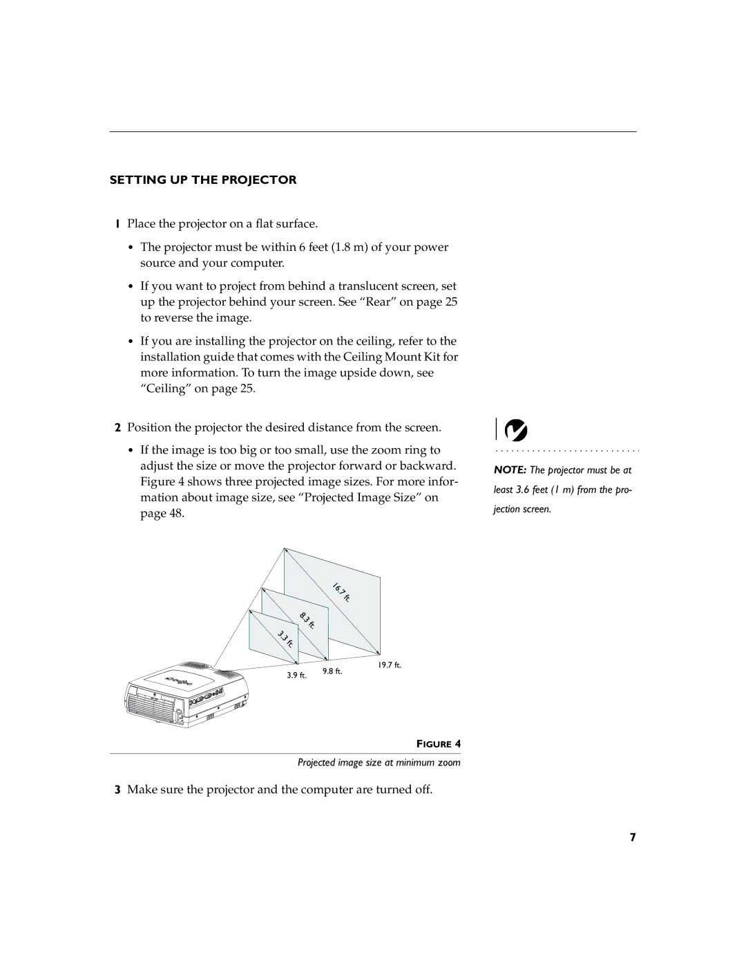 Dukane 28A8043, 28A8753 manual Setting UP the Projector, F t 