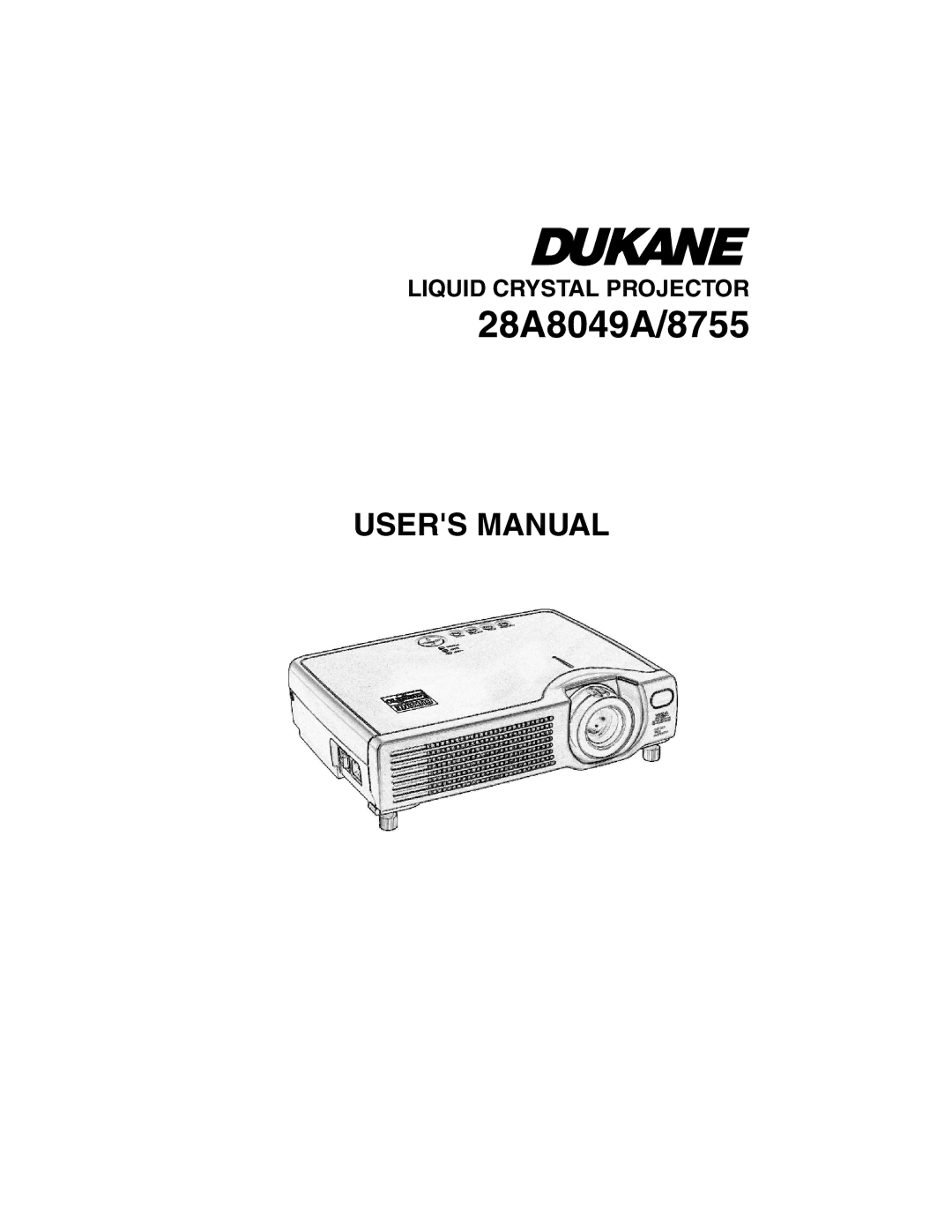 Dukane 28A8755A user manual 28A8049A/8755 