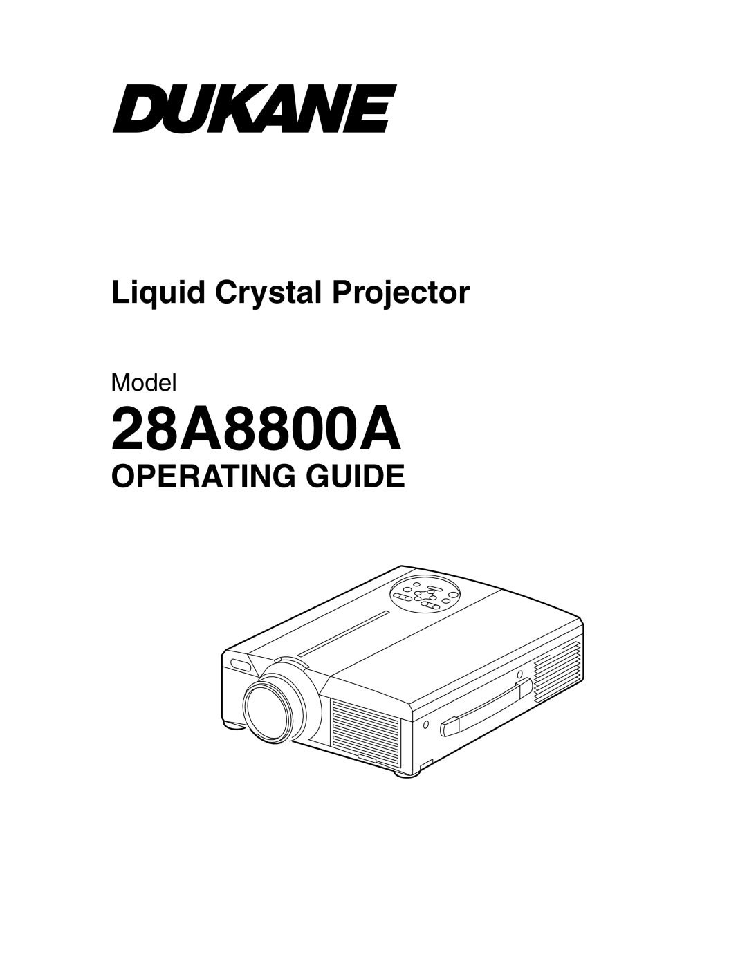 Dukane 28A8800A manual Liquid Crystal Projector 