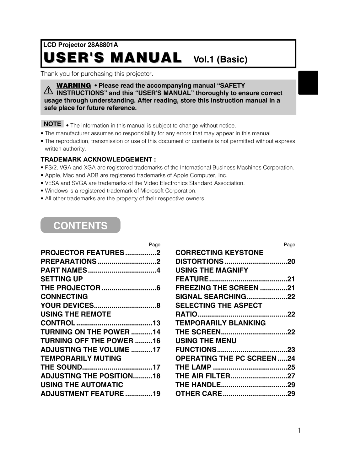 Dukane 28A8801A user manual Contents 