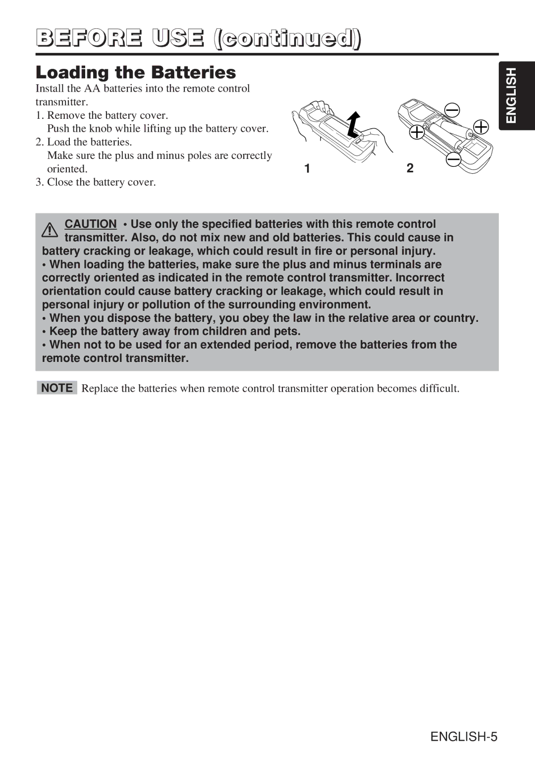 Dukane 28A8909 manual Loading the Batteries 