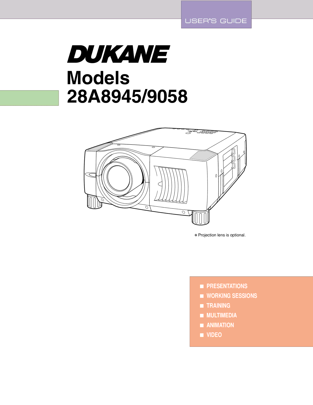 Dukane 28A9058 manual Models 28A8945/9058 