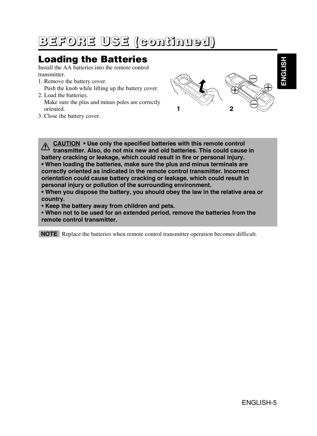 Dukane 28A9115 user manual Loading the Batteries 