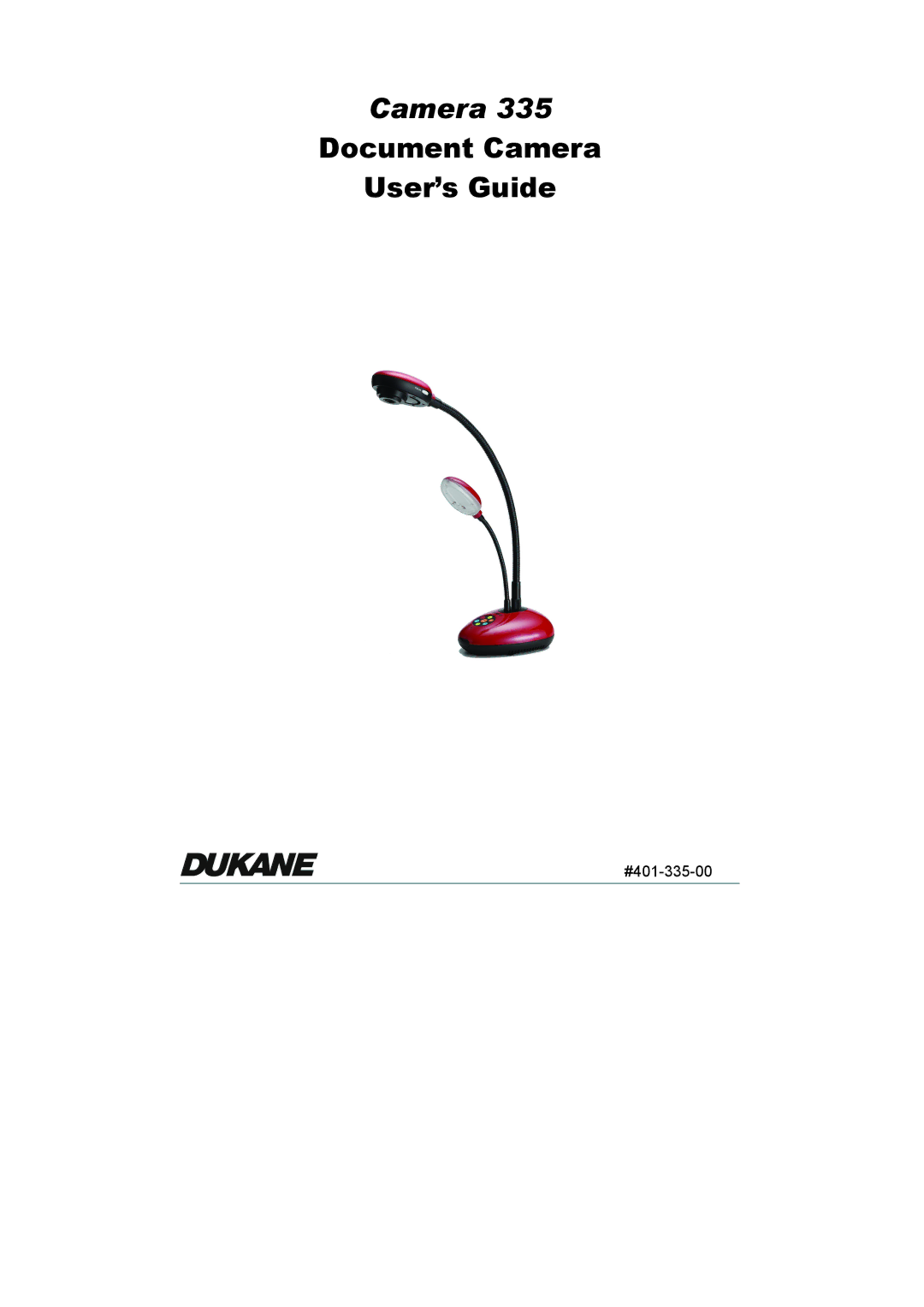 Dukane 335 manual Document Camera User’s Guide 