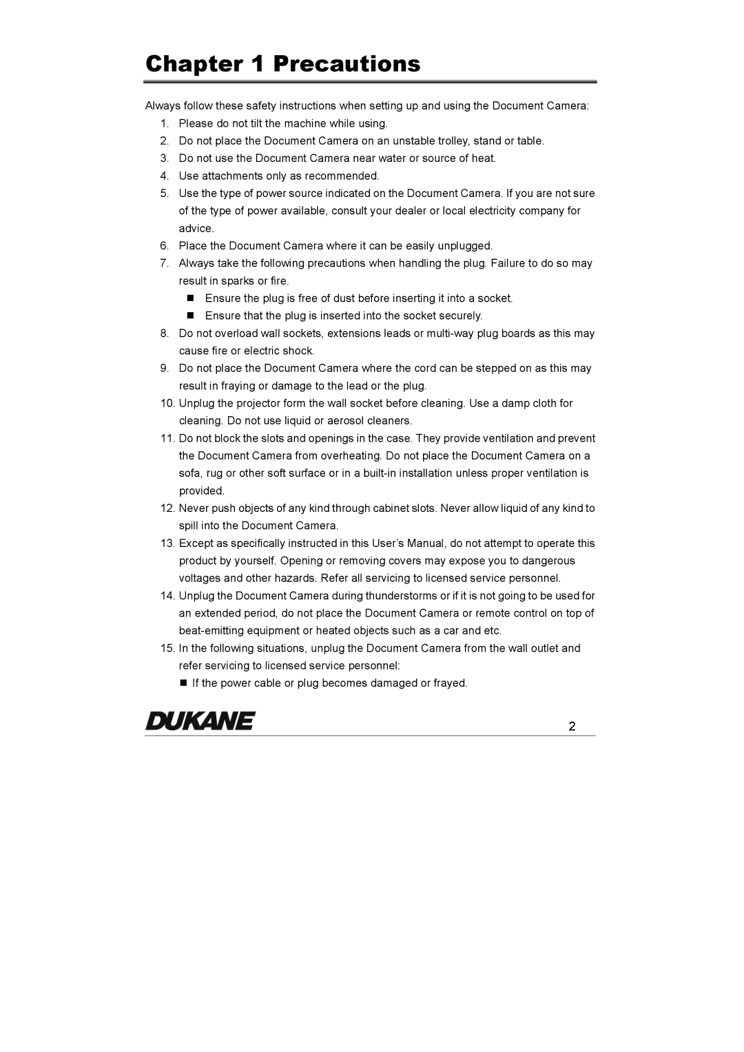 Dukane 335 manual Precautions 