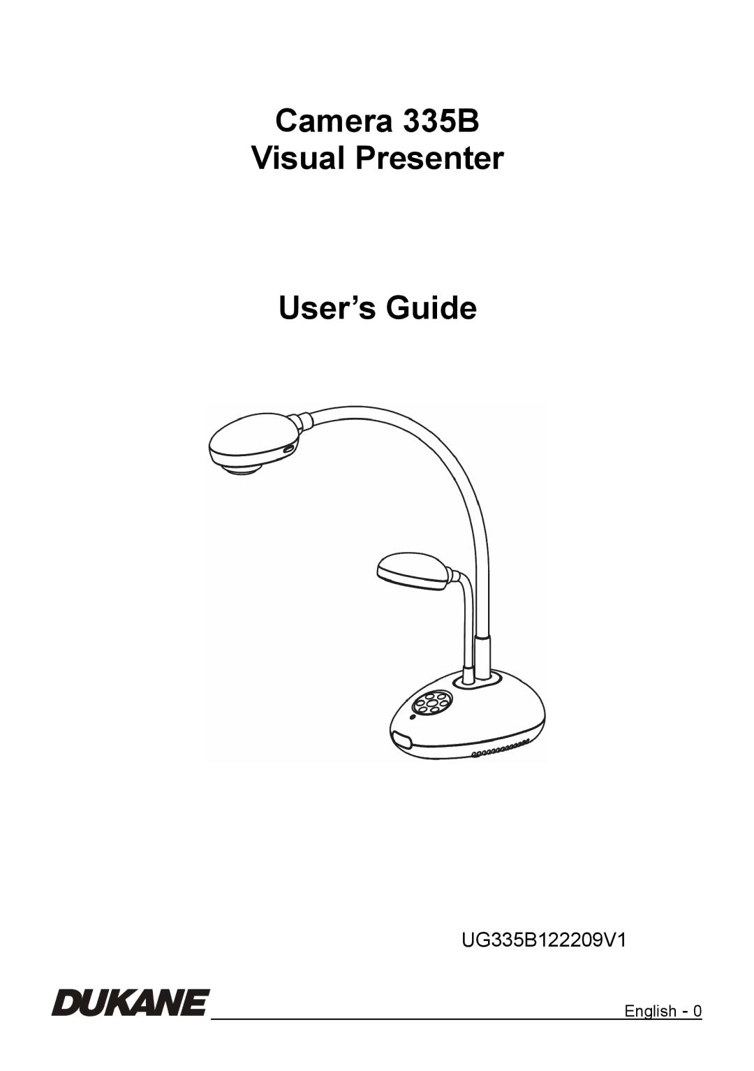 Dukane manual Camera 335B Visual Presenter User’s Guide 