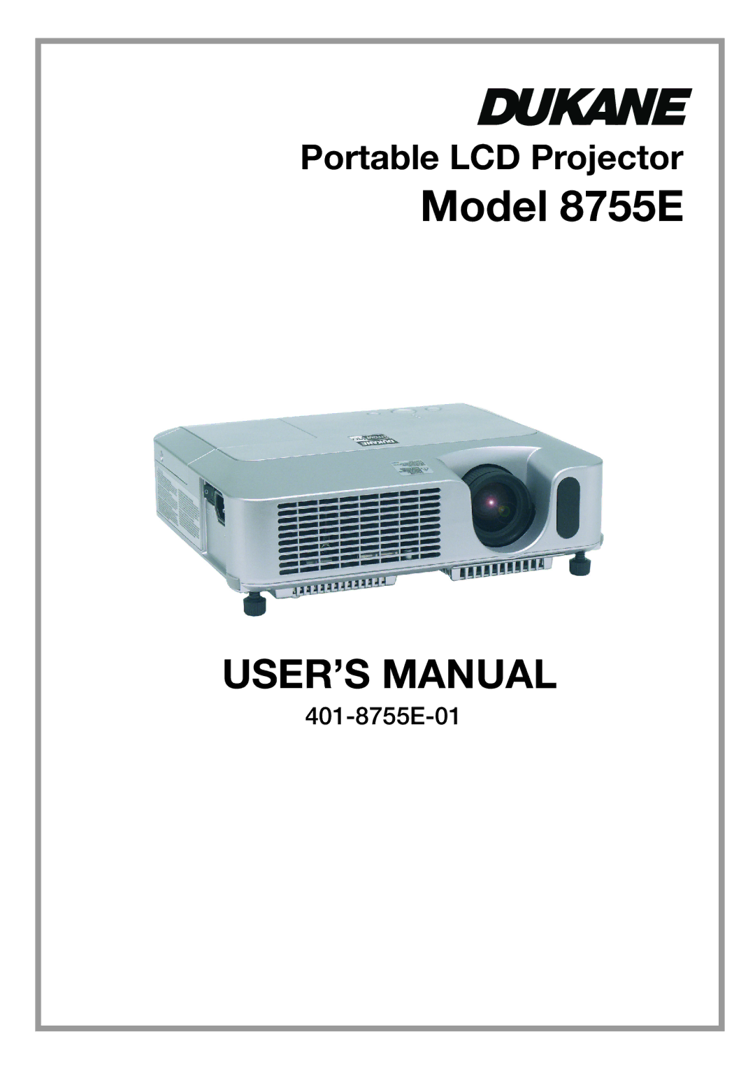 Dukane 401-8755E-01 user manual Model 8755E 