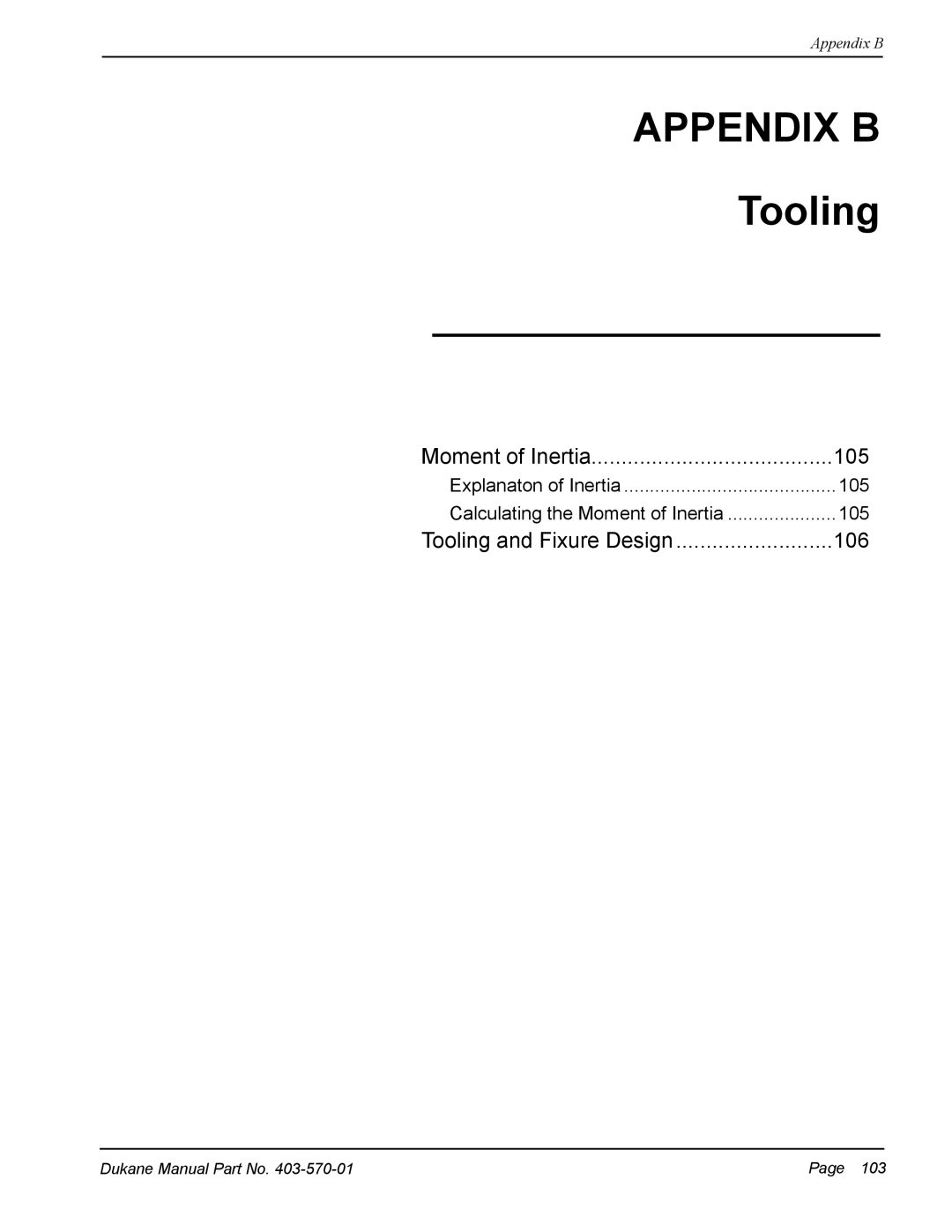 Dukane 403-570-01 user manual Appendix B, Tooling 