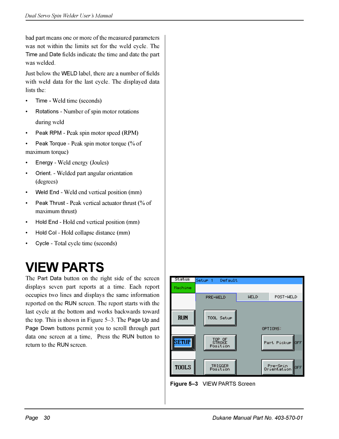 Dukane 403-570-01 user manual View Parts 