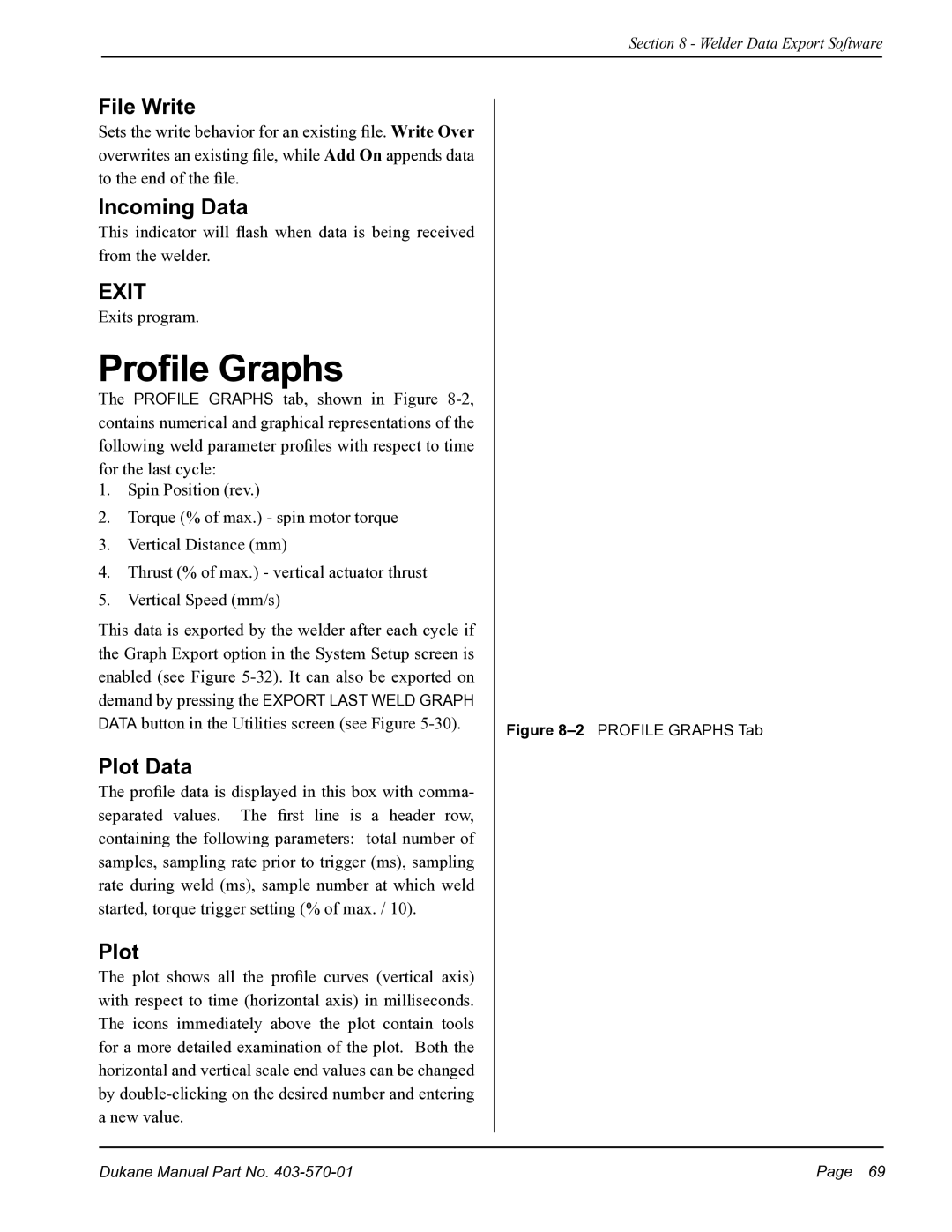 Dukane 403570-01 user manual Profile Graphs, File Write, Incoming Data, Plot Data 