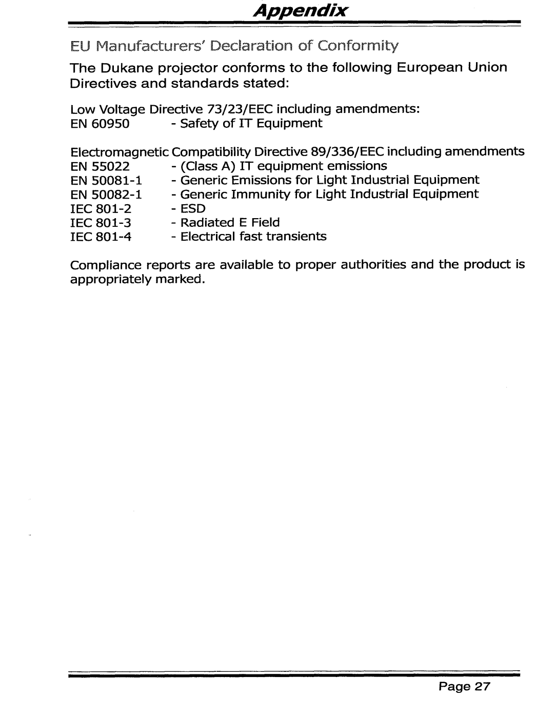 Dukane 7707 Series manual 