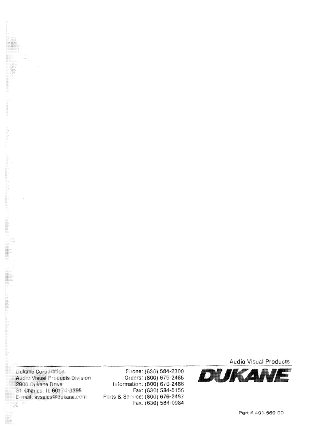 Dukane 7707 Series manual 