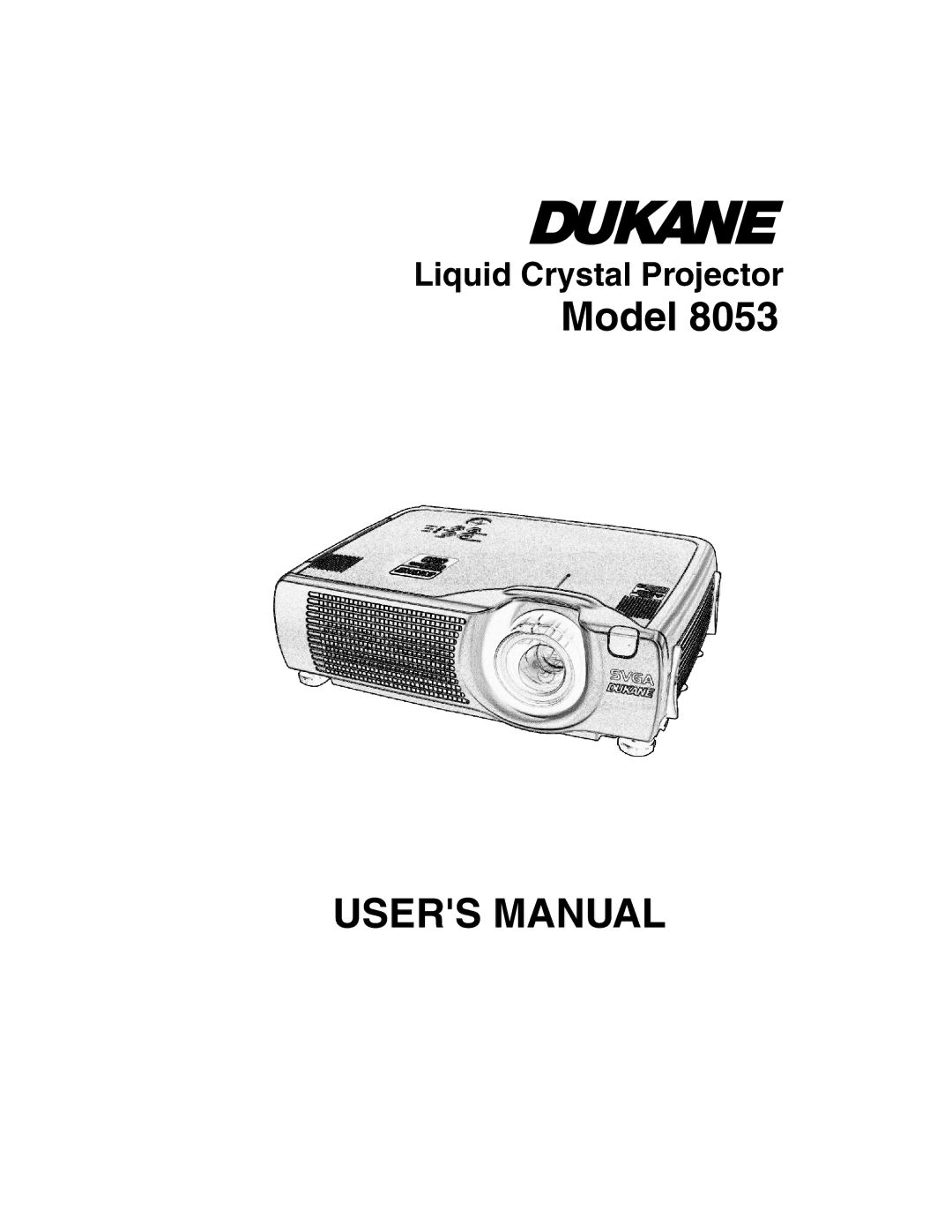 Dukane 8053 user manual Model 