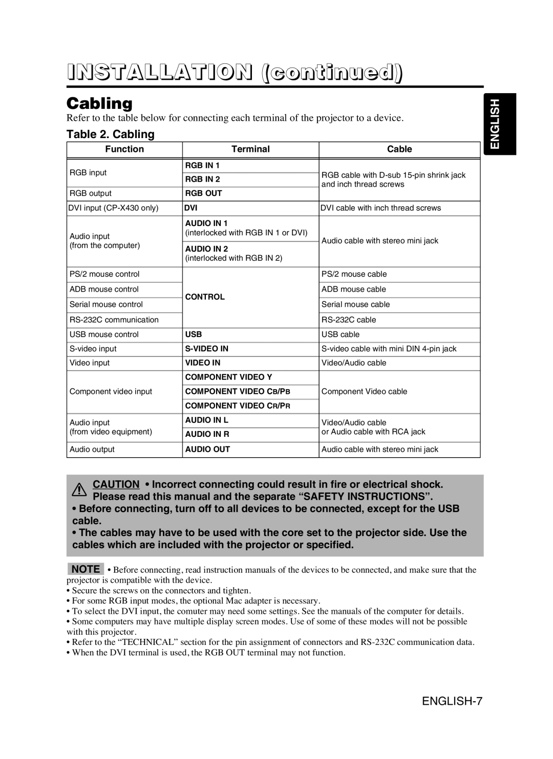 Dukane 8053 user manual Installation, Cabling 