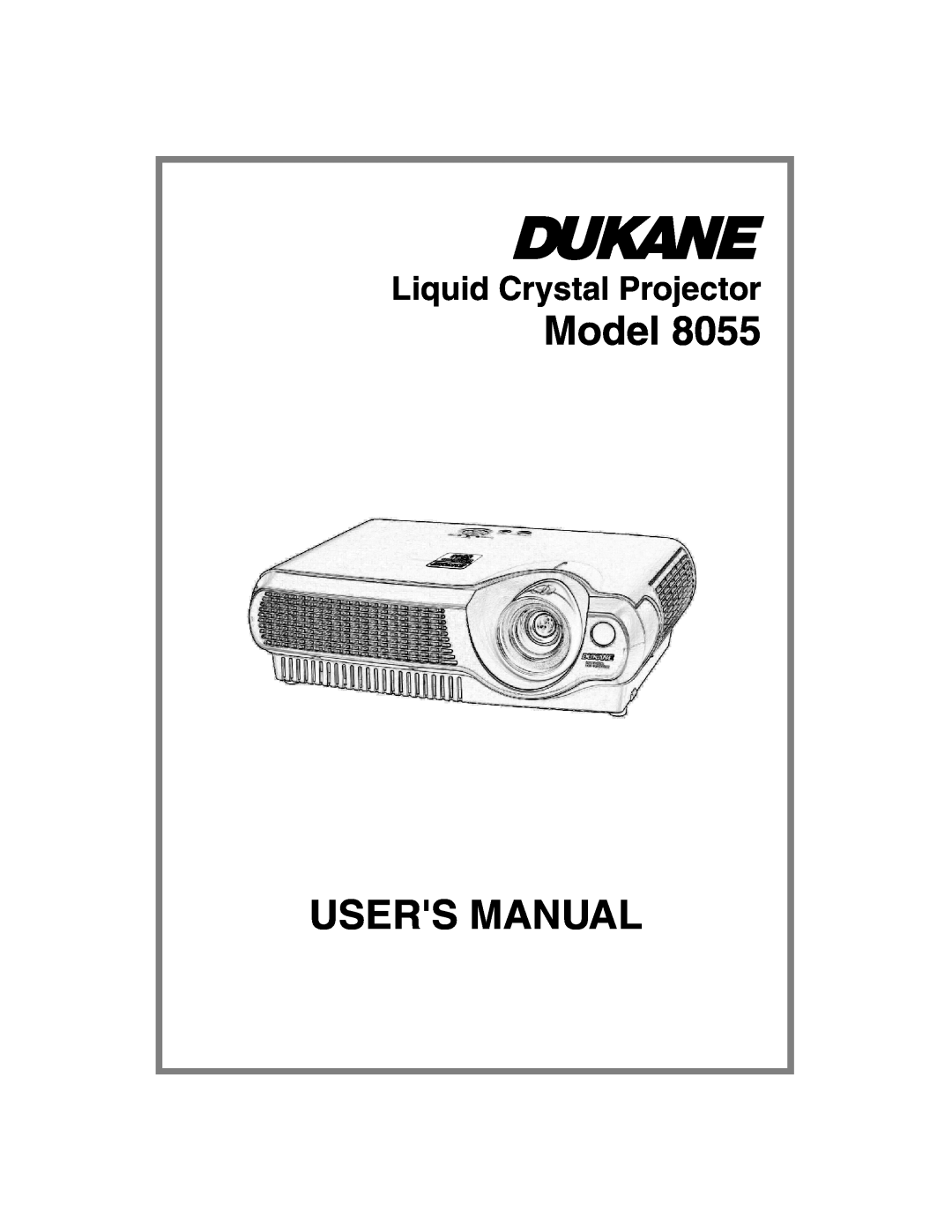 Dukane 8055 user manual Model, Users Manual, Liquid Crystal Projector 
