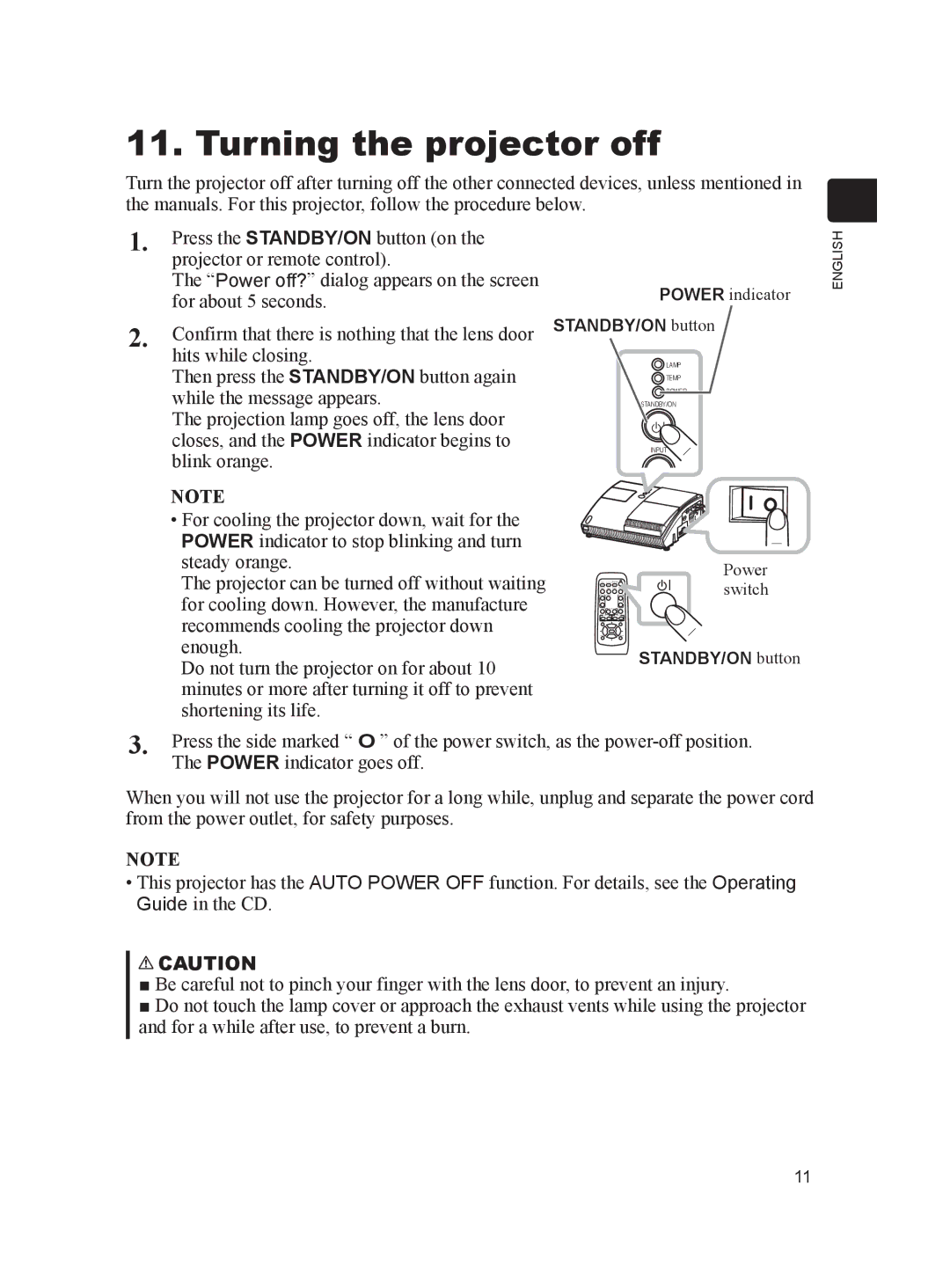 Dukane 8103H user manual Turning the projector off 