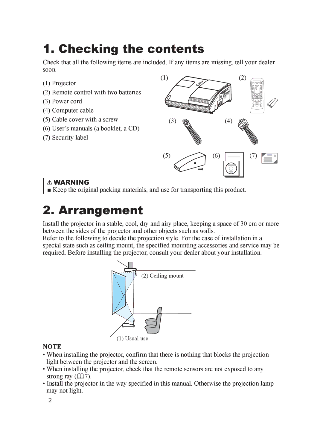 Dukane 8103H user manual Checking the contents, Arrangement 