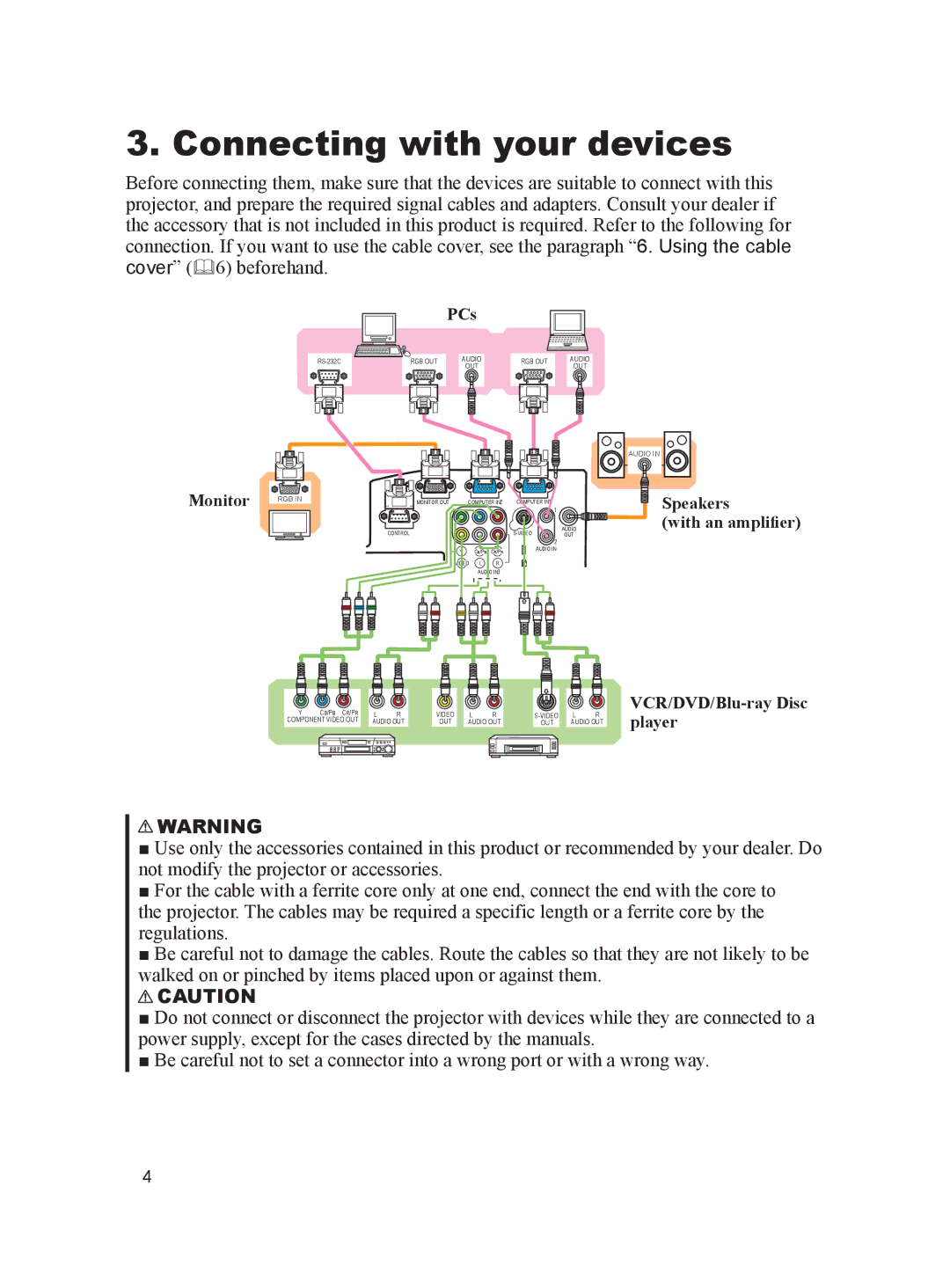 Dukane 8103H user manual Connecting with your devices, Speakers 