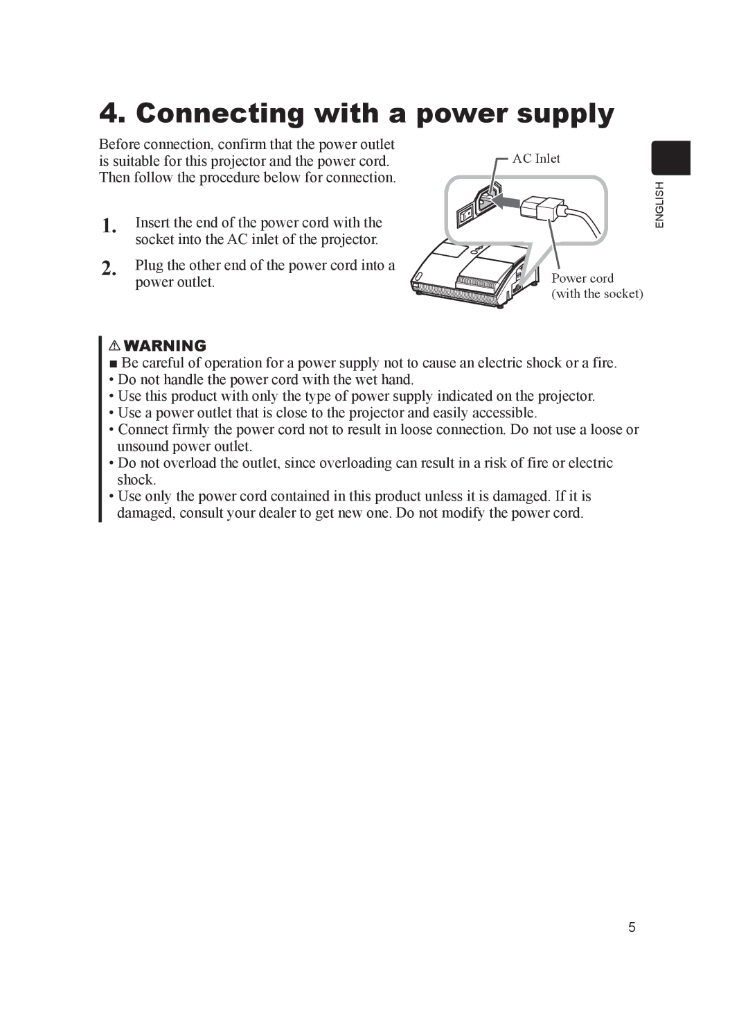 Dukane 8103H user manual Connecting with a power supply 