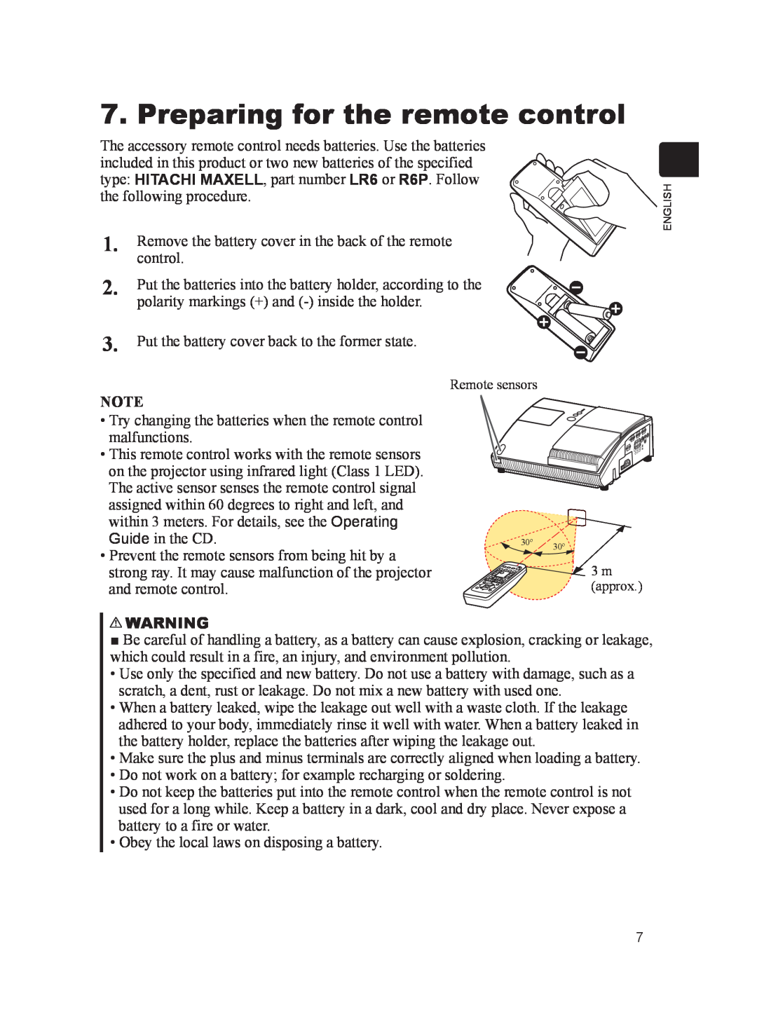Dukane 8103H user manual Preparing for the remote control 