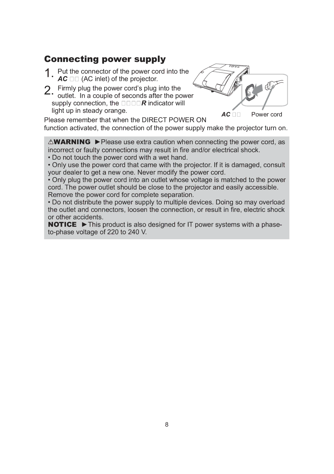 Dukane 8105B, 8104WB, 8106B user manual Connecting power supply 