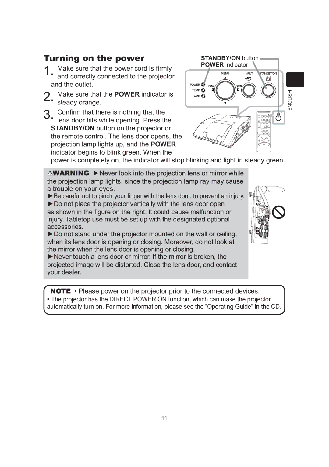 Dukane 8105B, 8104WB, 8106B user manual Turning on the power 