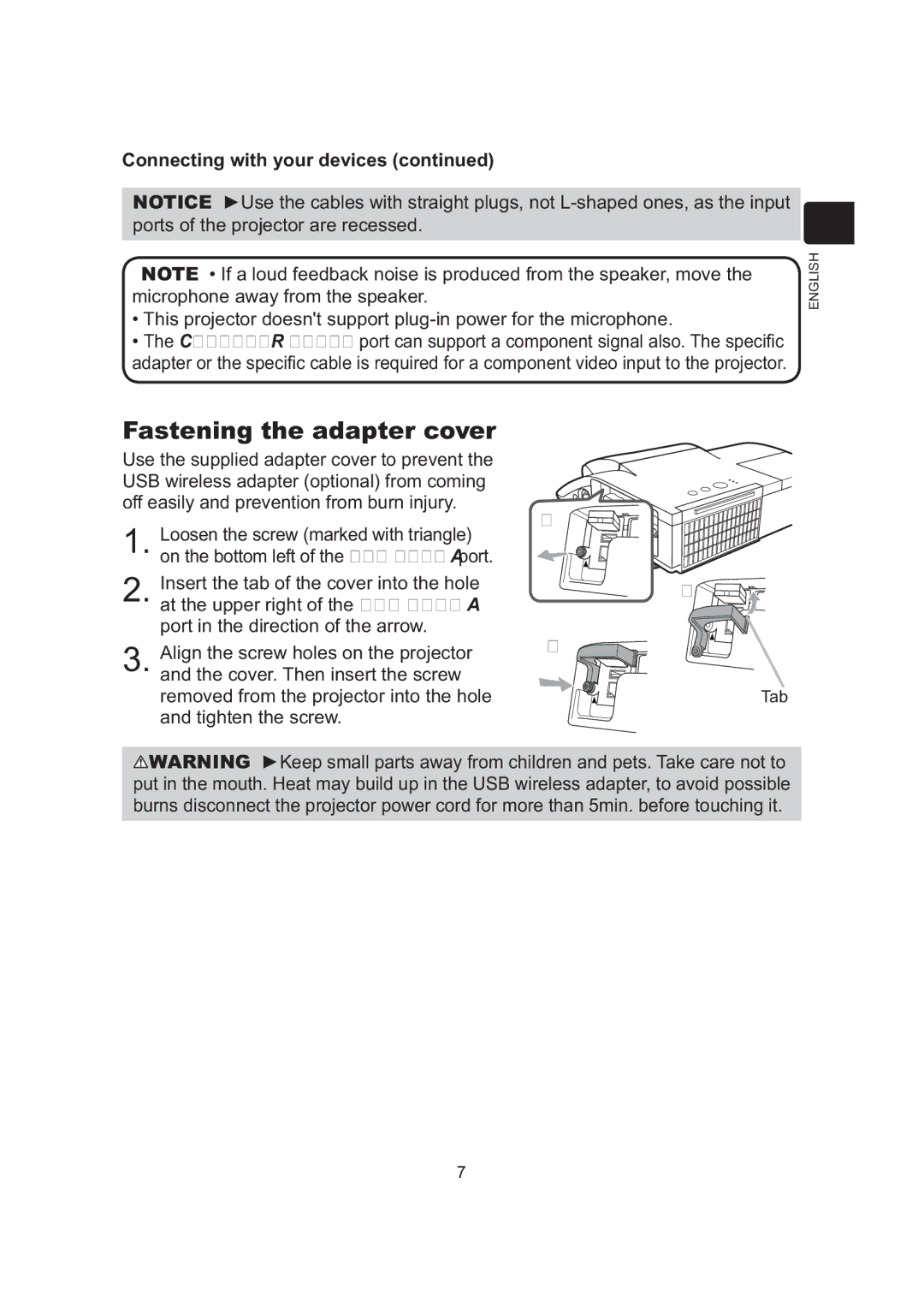 Dukane 8104WB, 8105B, 8106B user manual Fastening the adapter cover, Connecting with your devices 