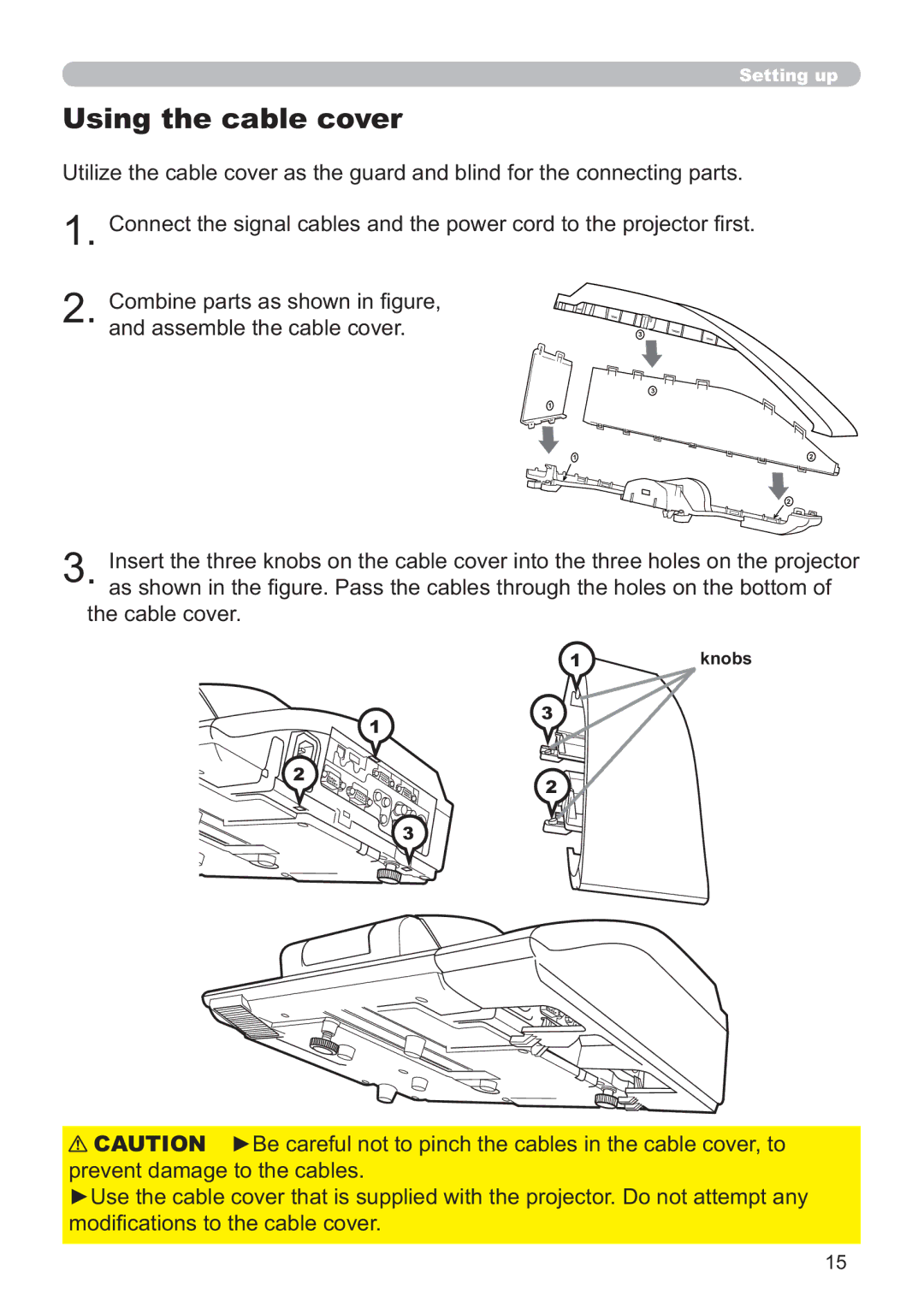 Dukane 8107HWI user manual Using the cable cover 