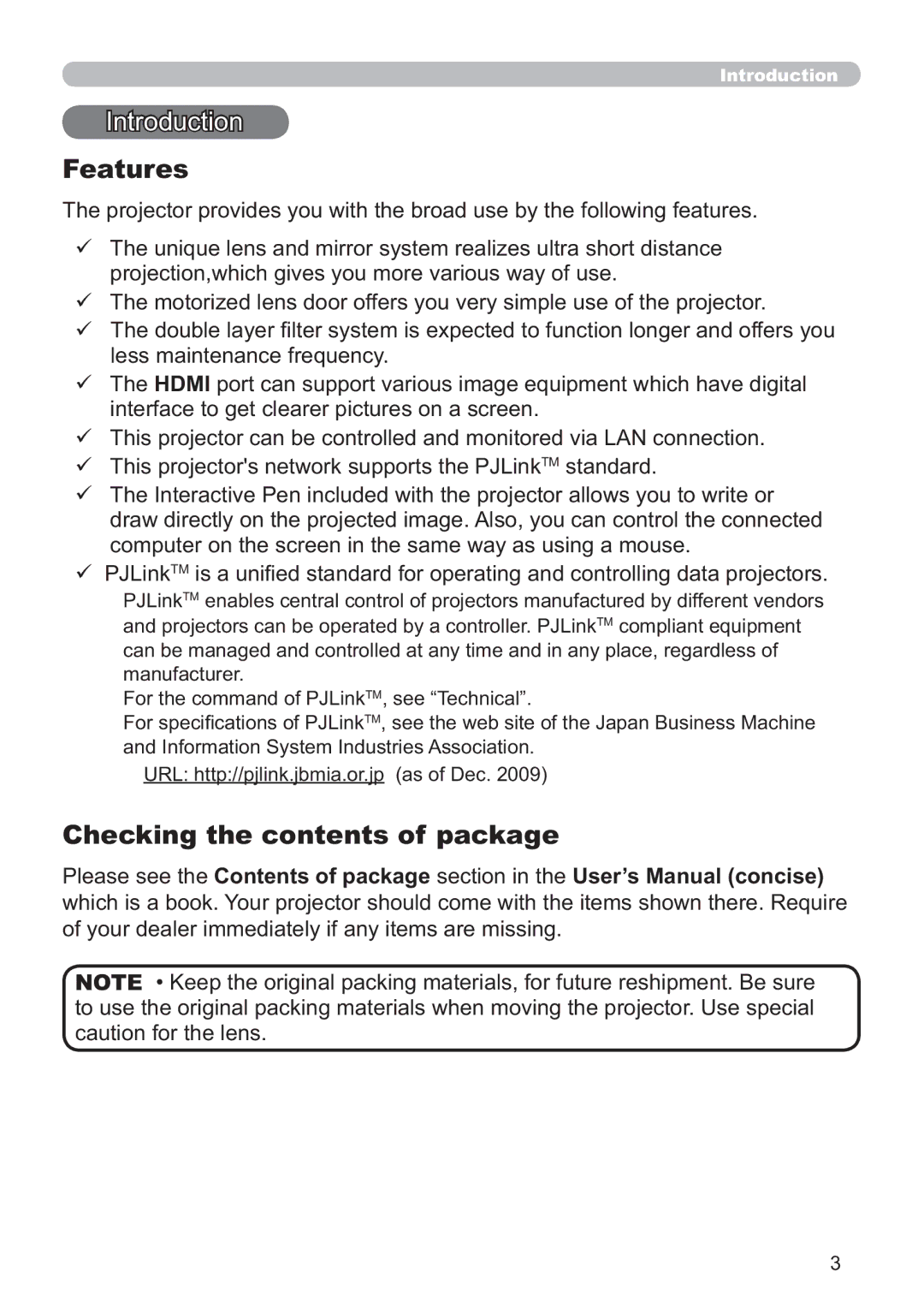 Dukane 8107HWI user manual Features, Checking the contents of package 