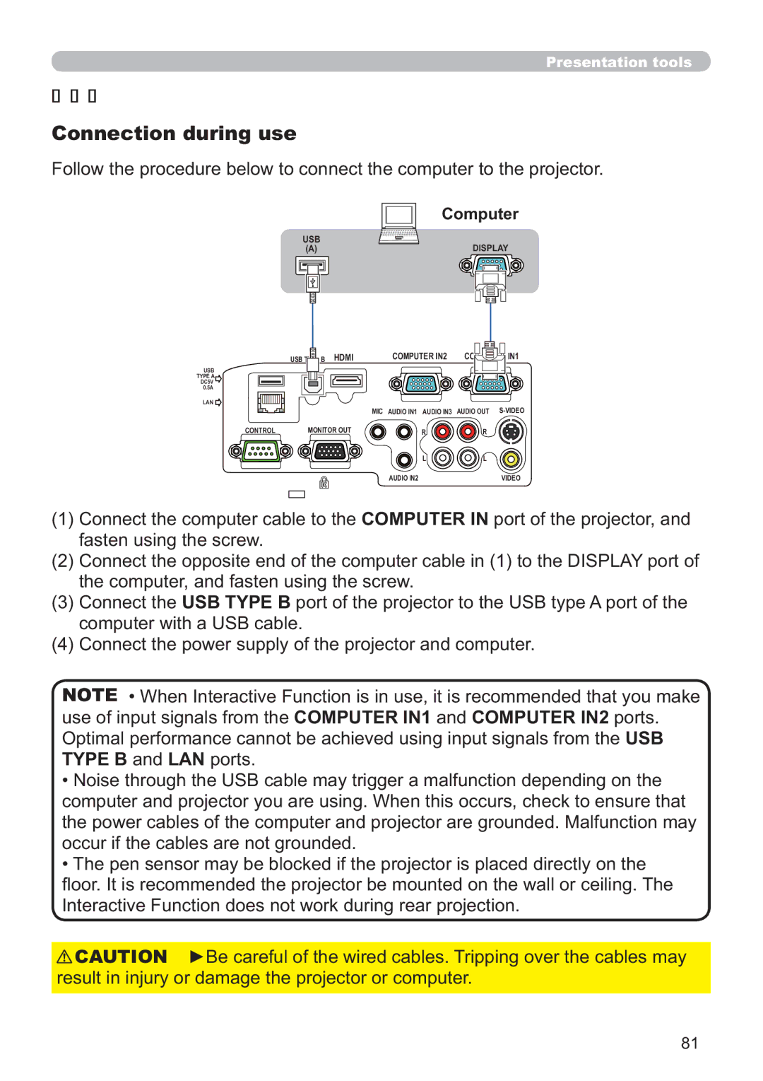 Dukane 8107HWI user manual Connection during use, Computer 