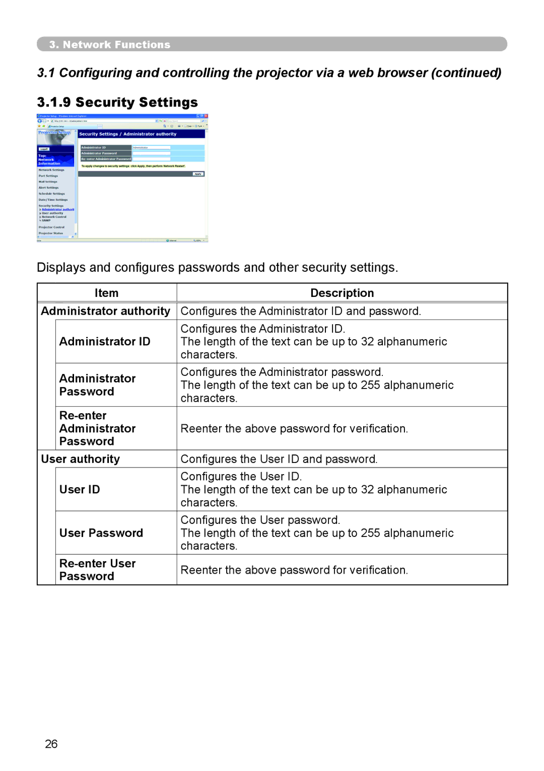 Dukane 8111H user manual Security Settings 