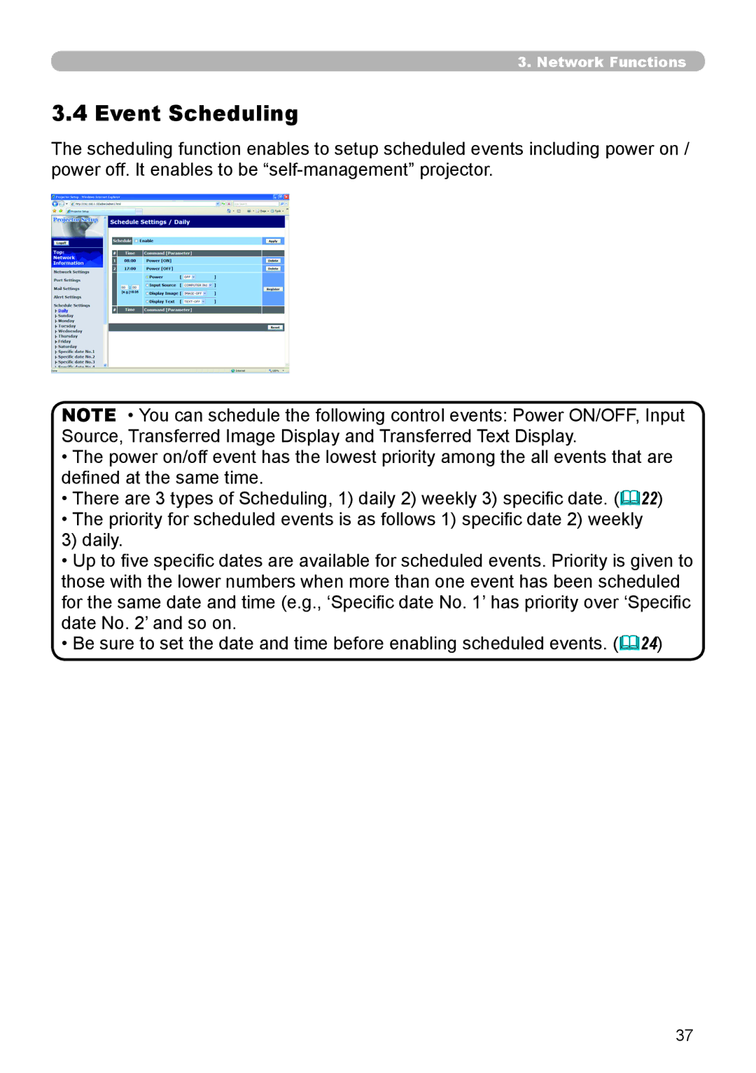 Dukane 8111H user manual Event Scheduling 