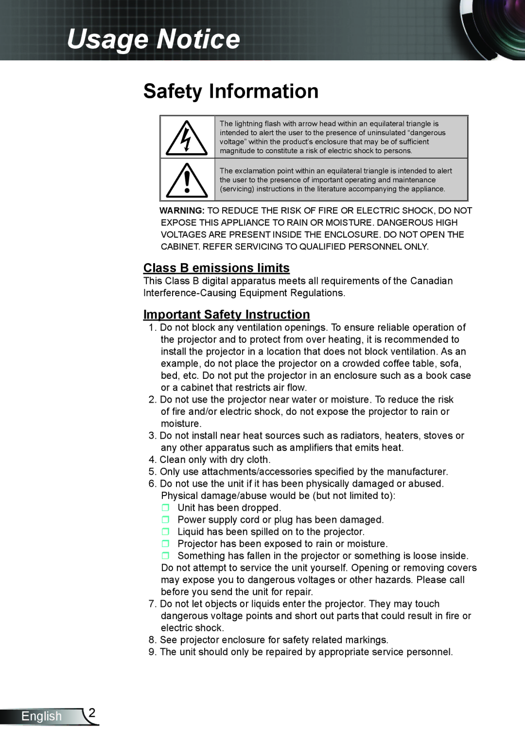 Dukane 8406A user manual Usage Notice, Safety Information 