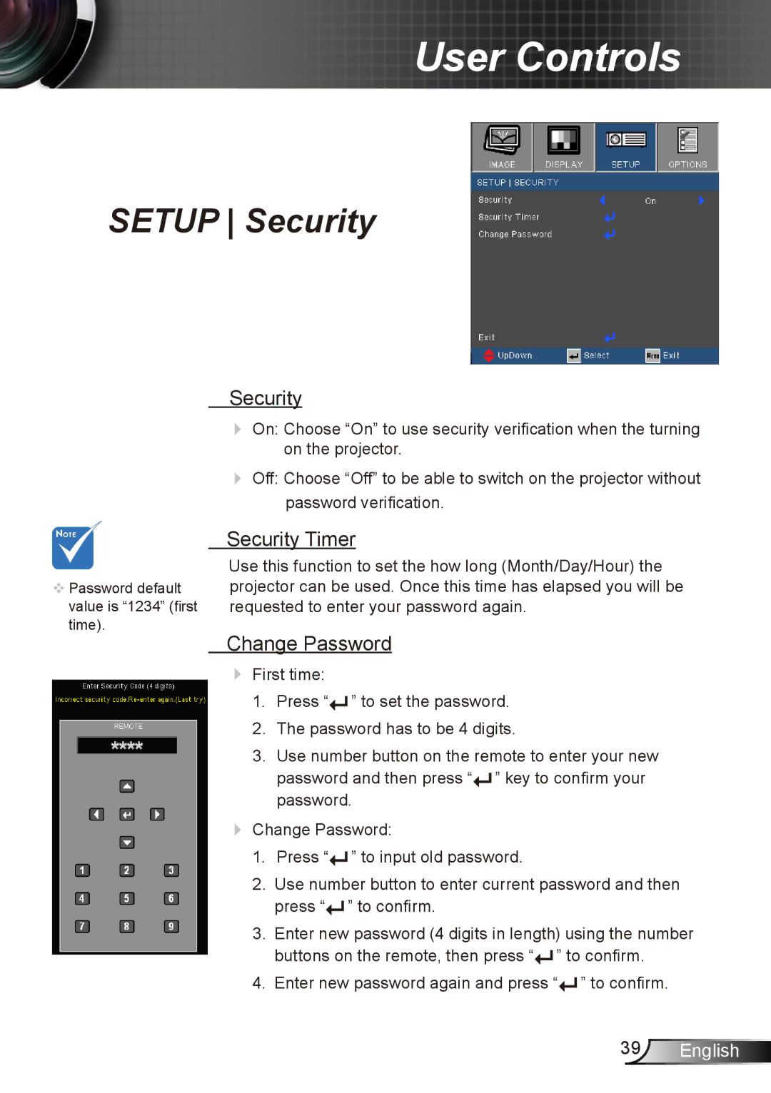 Dukane 8412 user manual Security Timer, Change Password 