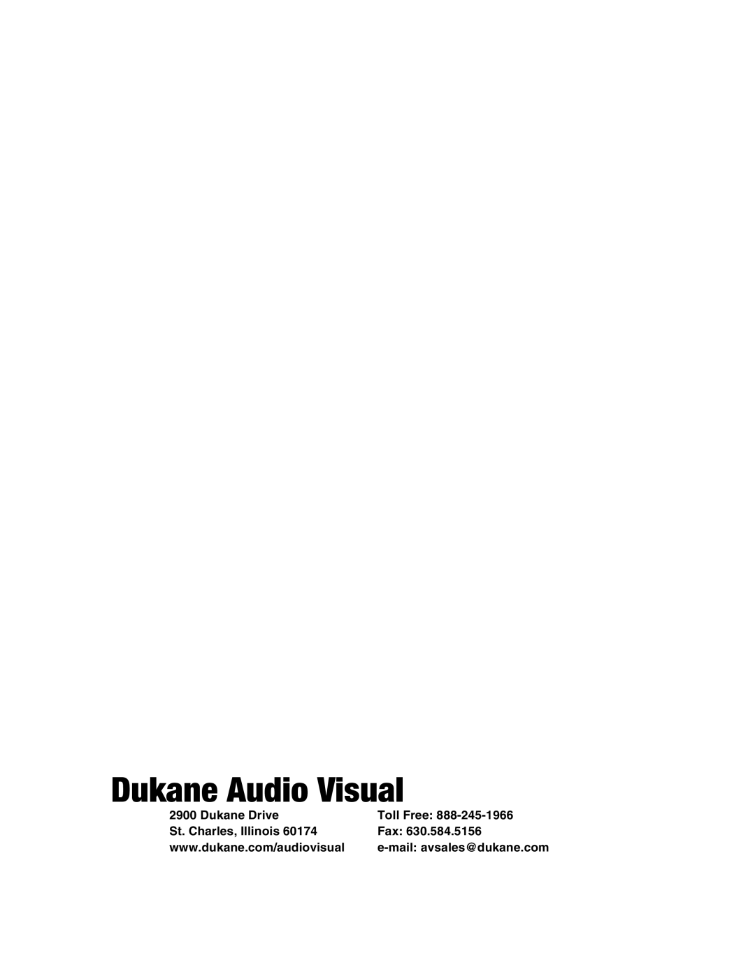 Dukane 8412 user manual Dukane Audio Visual 