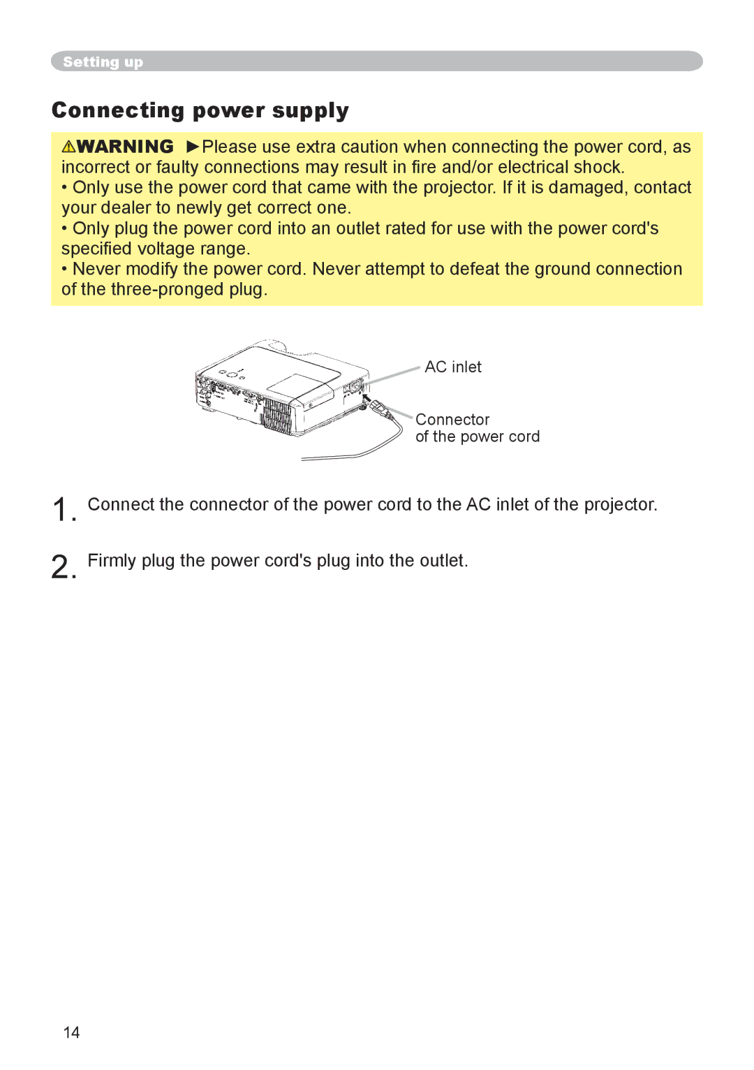 Dukane 8755D-RJ, 8065 user manual Connecting power supply, AC inlet Connector Power cord 