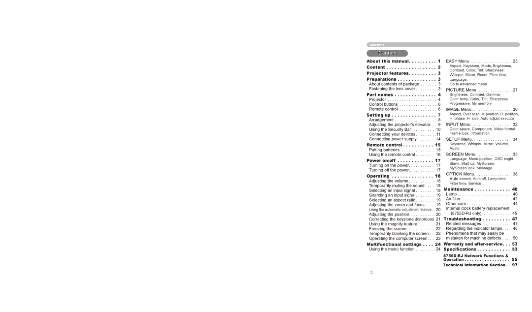 Dukane 8755D-RJ, 8065 user manual Content 